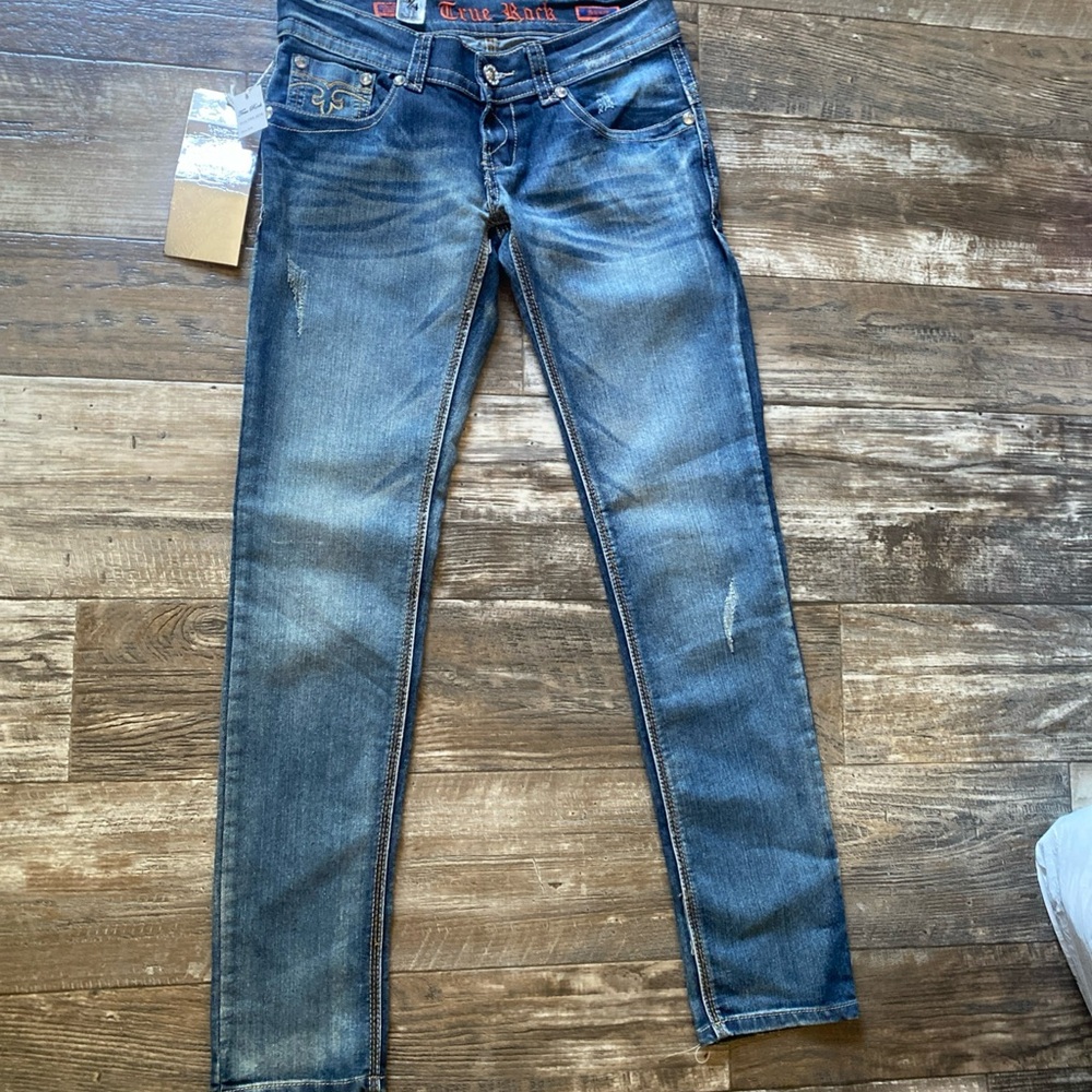 TRUE ROCK Women's Classic Blue Skinny Jeans